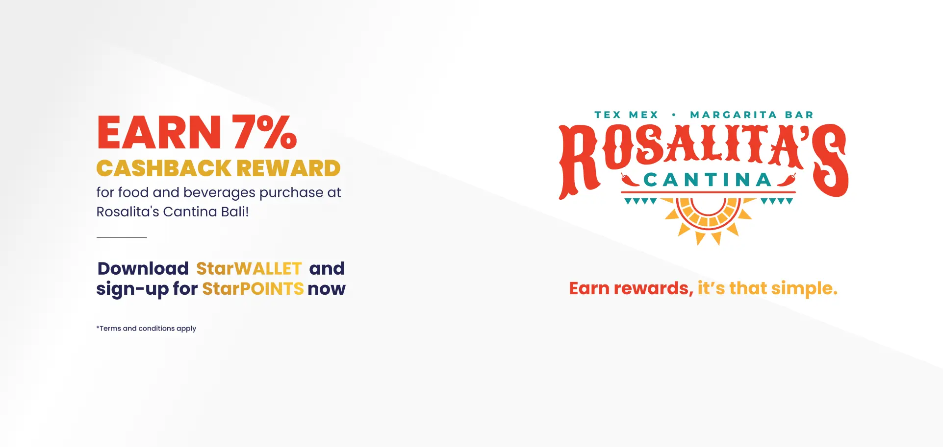 7% Cashback Reward at Rosalita's Cantina Bali